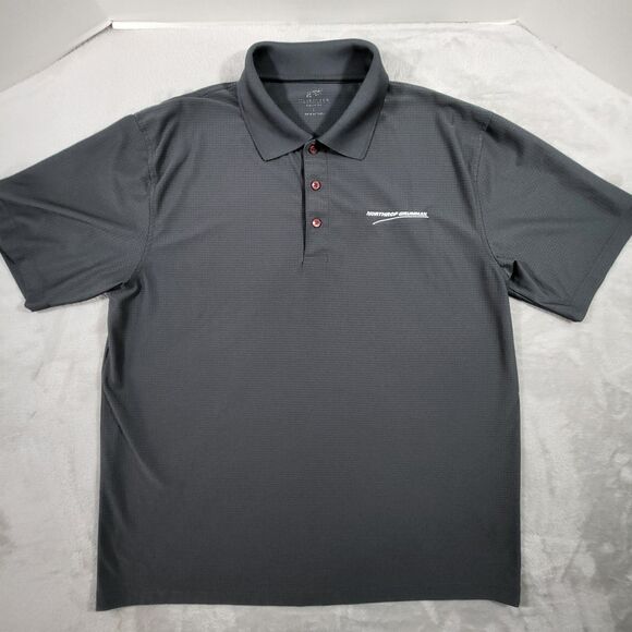Northrop Grumman Polo Shirt Mens Large Gray Embroidered Spellout Logo Aerospace